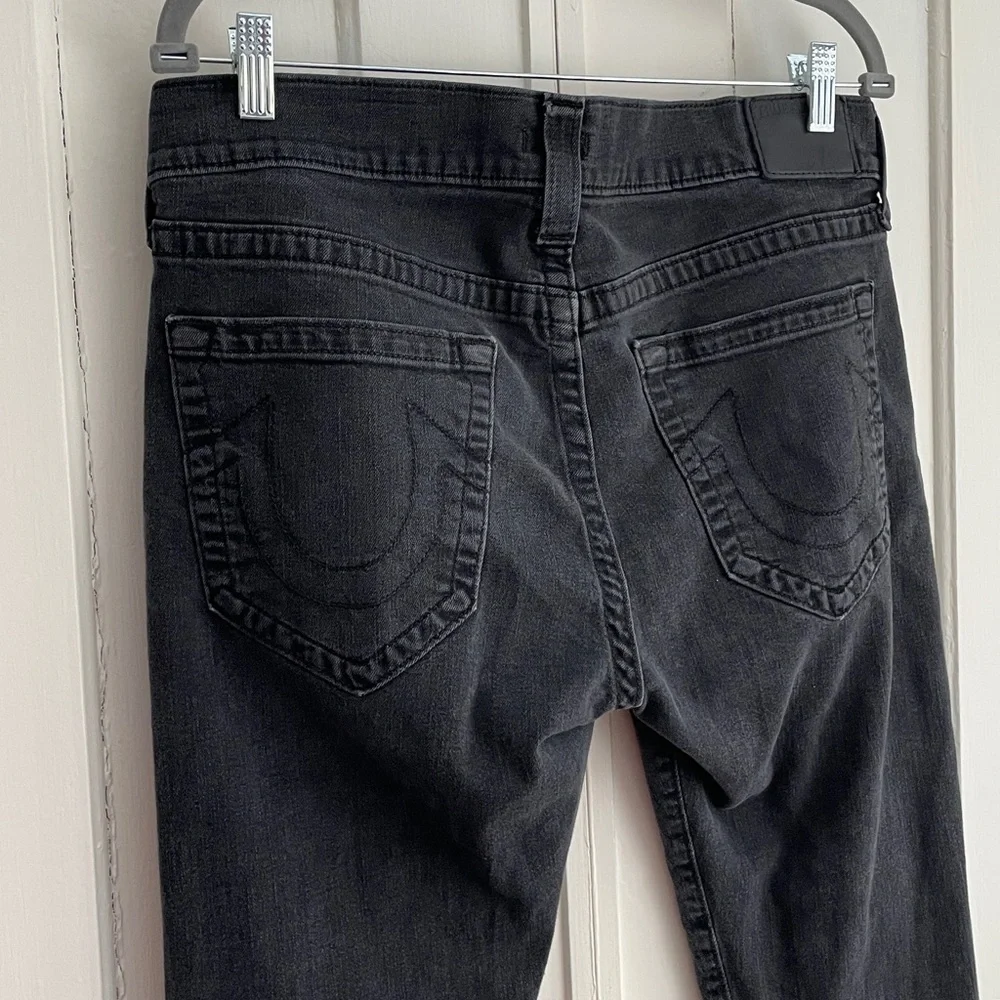 True Religion Jeans Men's Black 34 36 Button Fly Rocco Slim EUC